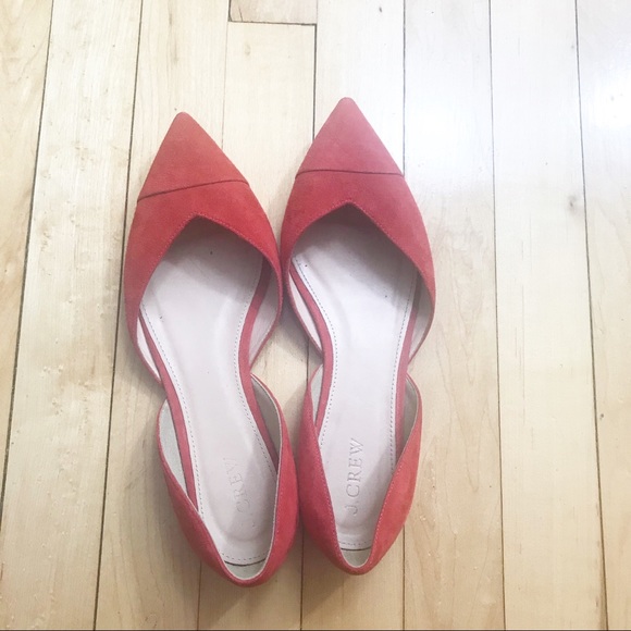 J Crew Sadie Red D’Orsay Pointed Suede Flats 7.5 - Picture 4 of 4